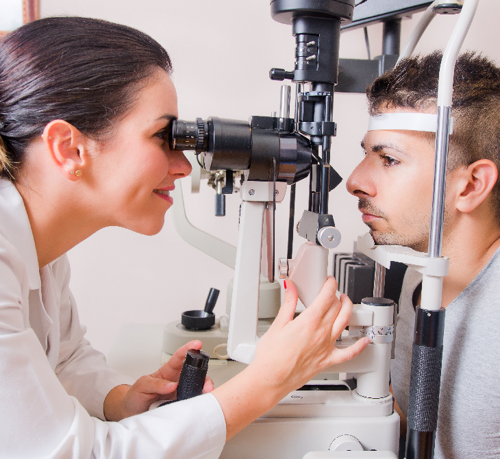 man getting an eye exam