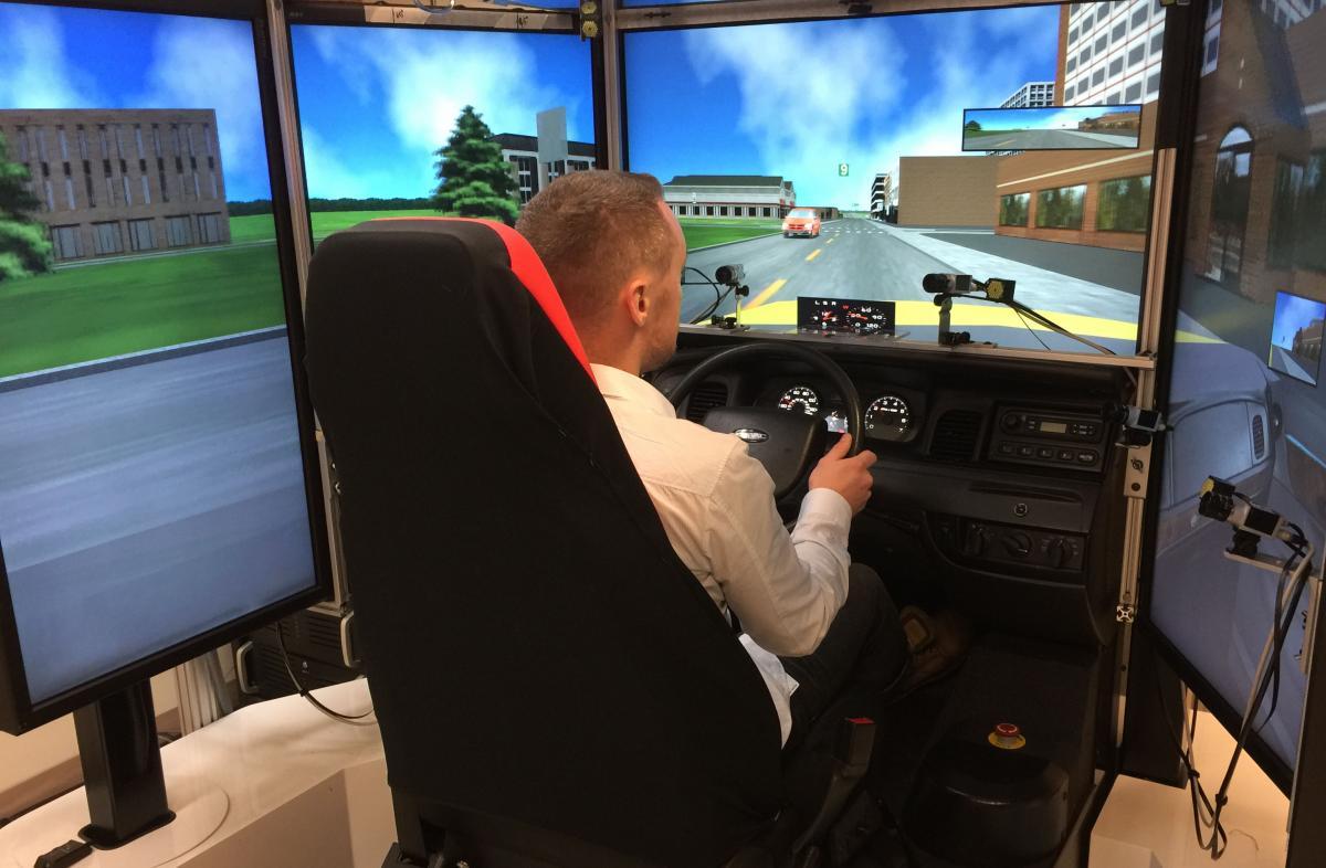 Driving simulators enable researchers to study potentially dangerous driving situations